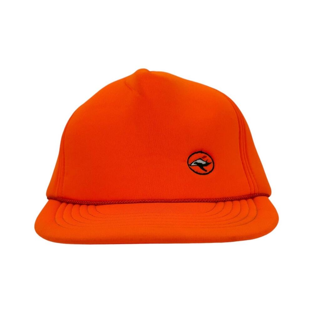 RARE Vintage SUPREME Made SnapBack Cap Rope Trucker Orange Whale Logo
